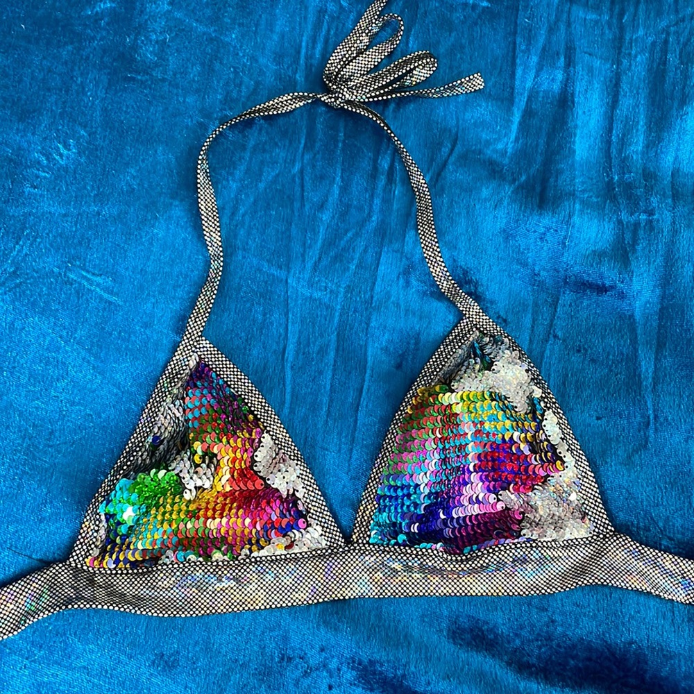 Sequin rave top